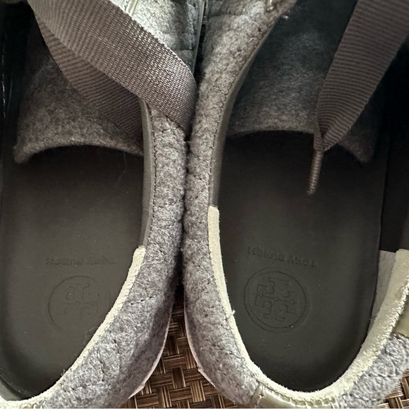 Gently used Women’s size 9 Tory Burch grey quilted sneakers - Picture 4 of 5